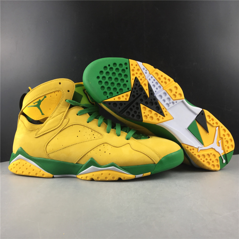 Limited Air Jordan 7 Yellow Green Shoes - Click Image to Close